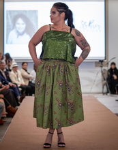 Load image into Gallery viewer, Beadwork Printed SAP GREEN SKIRT "The Long Way Home" Collection