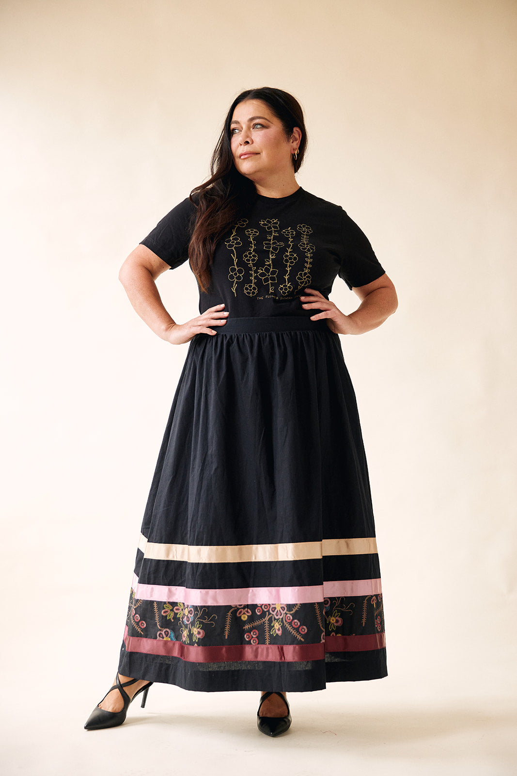 【BAON】Ryuhi nylon banding pocket ribbon long skirt BAON (バオン) - リュヒナイロンバンディングポケットリボン