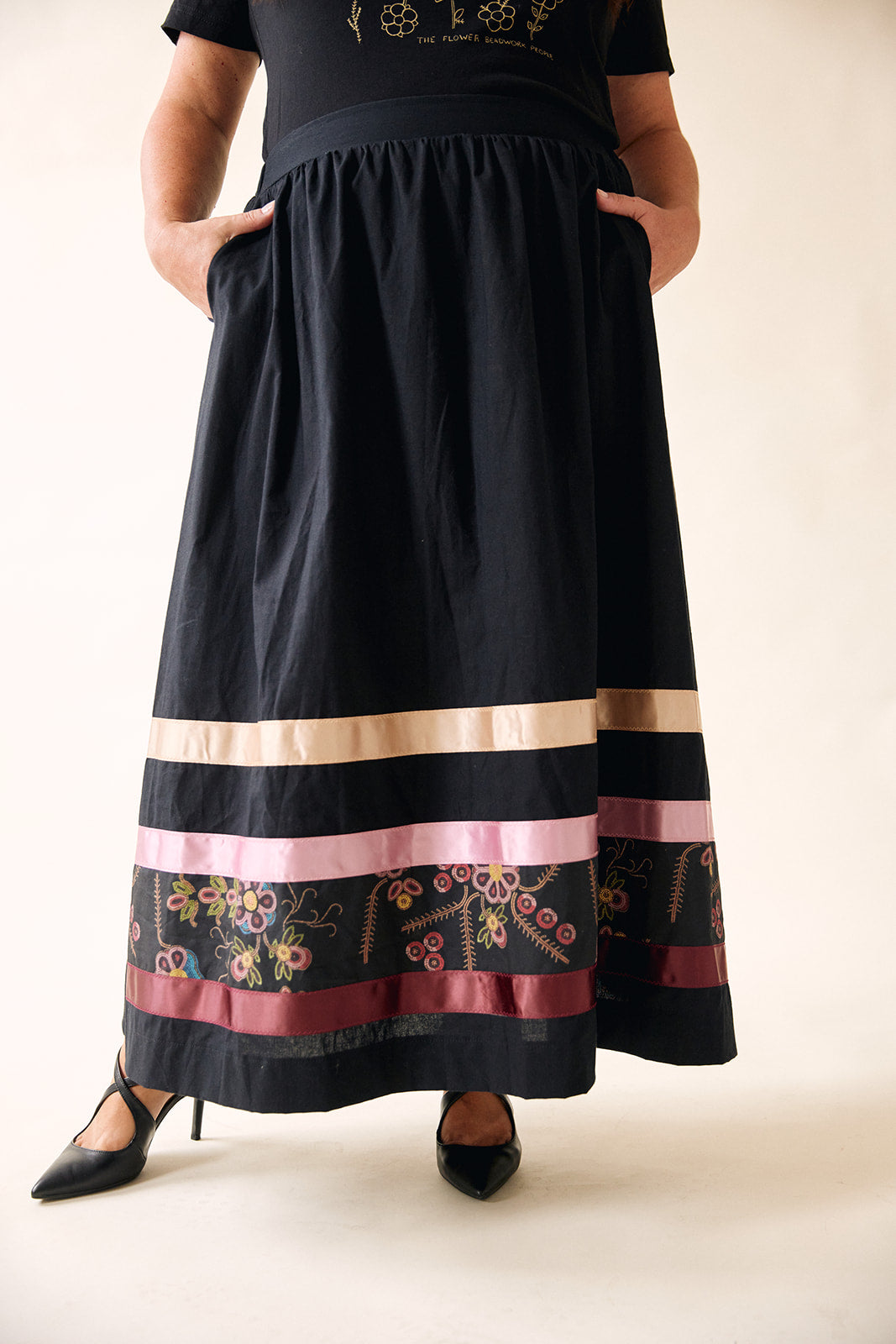 【BAON】Moriya nylon banding ribbon shirring long skirt MUSINSA | PLACE STUDIO Cancan Frill Flare Ribbon Shirring