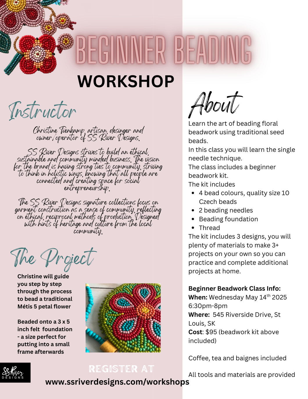 BEADING WORKSHOP WED MAY 14TH 6:30-8:30