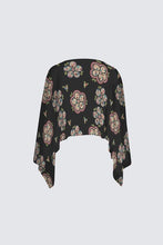 Load image into Gallery viewer, &quot;Grandmother rockstar beadwork&quot; print calico poncho shawl
