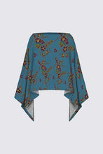 Load image into Gallery viewer, &quot;Grandmother rockstar beadwork&quot; print blue PONCHO
