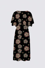 Load image into Gallery viewer, &quot;Grandmother calico beadwork&quot; print V-NECK DRESS
